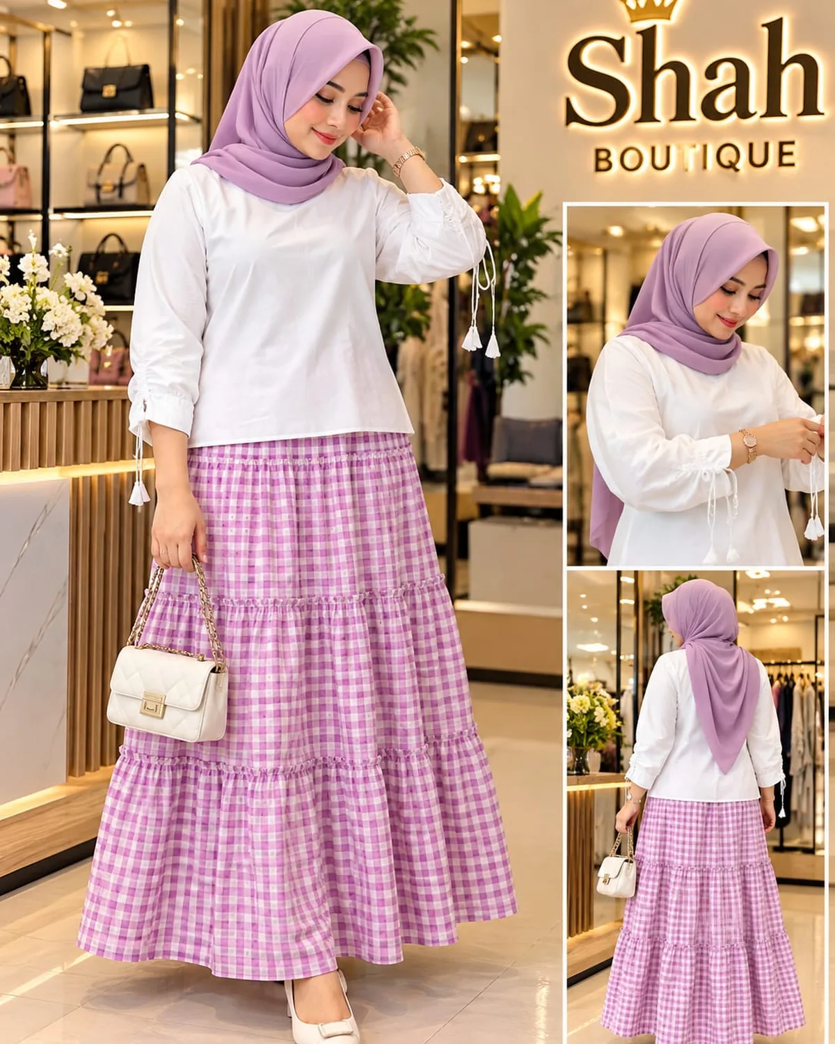 Gingham Skirt Set