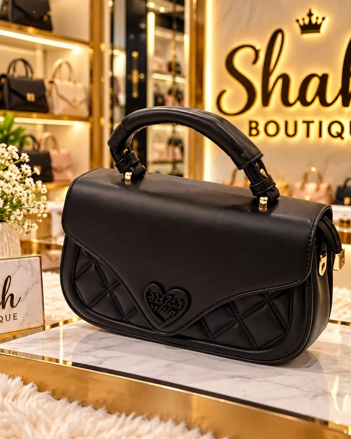 Structured Heart Handbag