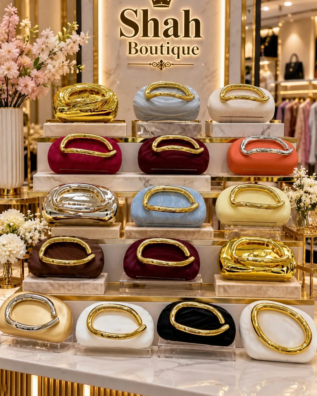 Glossy Oval Clutch